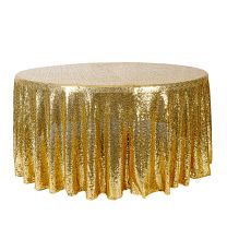 Tablecloth Round 290cm Sequin Gold