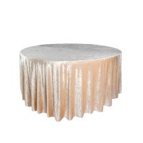 Nappe ronde velour 280 cm champagne 